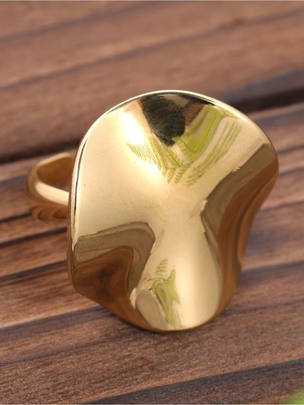 NEW! Elegant Gold Irregular Dome Ring. Statement Luxury Ring 💛 A8-268